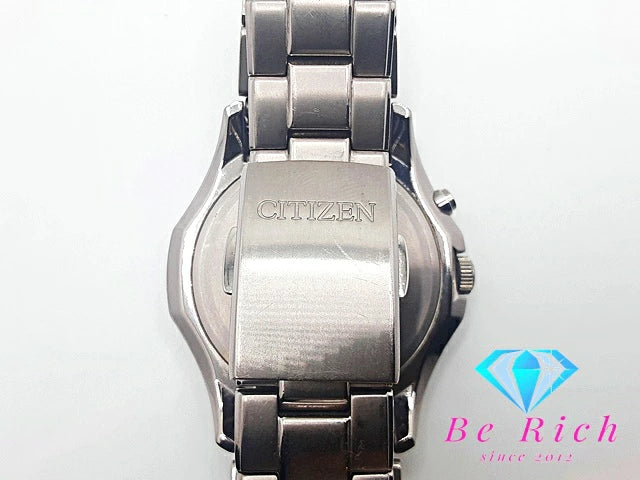 シチズン CITIZEN ATTESA アテッサ エコ ドライブ 電波 ソーラー メンズ 腕時計 デイト H110-T016235 黒 ブラック チタン ブレス アナログ クォーツ QZ ウォッチ チタニウム    【中古】【送料無料】 ht4531