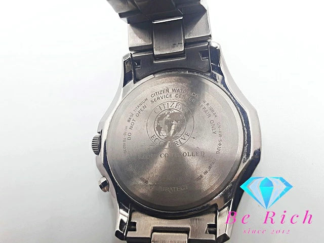 シチズン CITIZEN ATTESA アテッサ エコ ドライブ 電波 ソーラー メンズ 腕時計 デイト H110-T016235 黒 ブラック チタン ブレス アナログ クォーツ QZ ウォッチ チタニウム    【中古】【送料無料】 ht4531