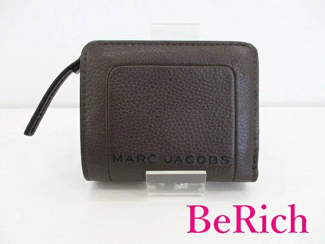 美品 マークジェイコブス MARC JACOBS 二つ折り財布 M0015107 アッシュ レザー ロゴ 二つ折り財布 コンパクト ミニ ウォレット  【中古】【送料無料】 sh1577