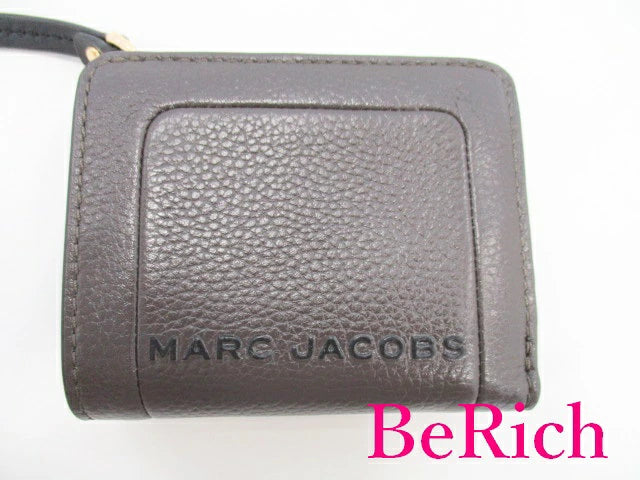 美品 マークジェイコブス MARC JACOBS 二つ折り財布 M0015107 アッシュ レザー ロゴ 二つ折り財布 コンパクト ミニ ウォレット  【中古】【送料無料】 sh1577