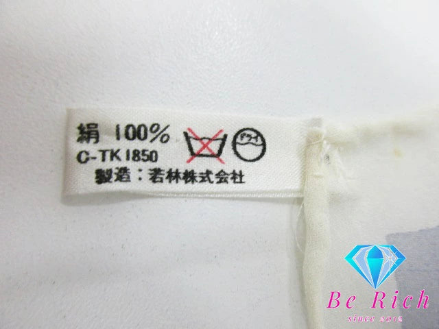 NINA RICCI ニナリッチ シースルー スカーフ ピンク マルチカラー フラワー 花柄 NR ロゴ シルク 絹 巻物 小物 【中古】【送料無料】 sh1663