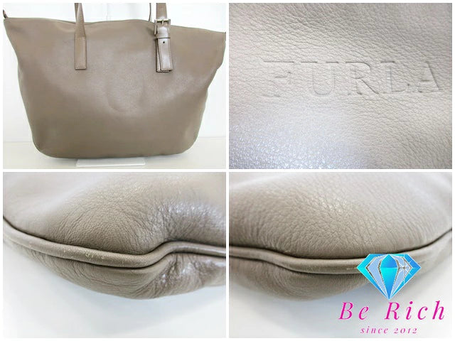 フルラ FURLA トートバッグ ショルダーバッグ ブラウン ベージュ レザー ロゴ ハンドバッグ 鞄  【中古】【送料無料】 sh1674