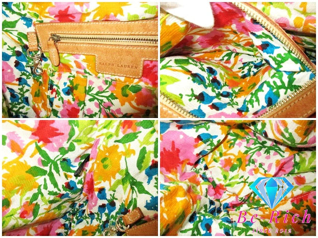 ラルフ ローレン RALPH LAUREN トートバッグ オレンジ キャンバス レザー ハンドバッグ RALPH LAUREN 【中古】【送料無料】sh1680