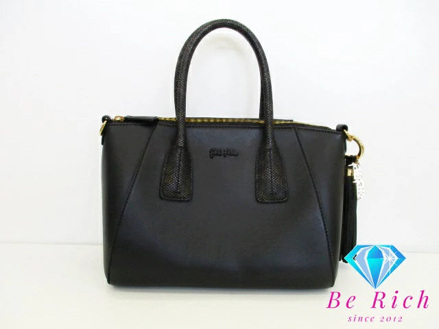 フォリフォリ Folli Follie 2way ハンドバッグ ショルダーバッグ ブラック 黒 肩掛け 斜め掛け バッグ 鞄 メンズ レディース 【中古】【送料無料】 sh1696