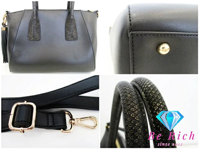 フォリフォリ Folli Follie 2way ハンドバッグ ショルダーバッグ ブラック 黒 肩掛け 斜め掛け バッグ 鞄 メンズ レディース 【中古】【送料無料】 sh1696