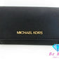 マイケルコース MICHAEL KORS スリム ビジネス カードケース カード入れ 名刺入れ 35H6GTVD2L1 ブラック 黒 レザー ロゴ 小物  【中古】【送料無料】 sh1733
