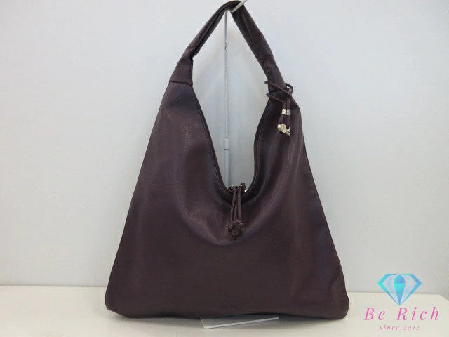 フォリフォリ Folli Follie トートバッグ パープル 紫 レザー ナイロン ロゴ ハンドバッグ ショルダーバッグ 肩掛け 鞄  【中古】【送料無料】 sh1769