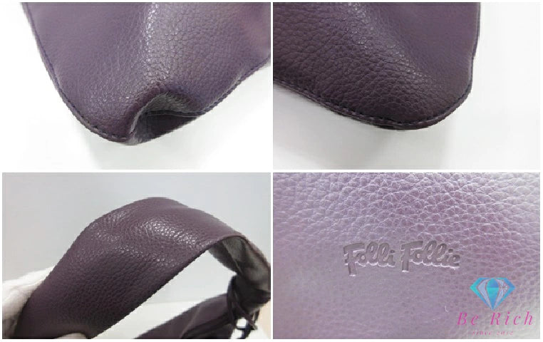 フォリフォリ Folli Follie トートバッグ パープル 紫 レザー ナイロン ロゴ ハンドバッグ ショルダーバッグ 肩掛け 鞄  【中古】【送料無料】 sh1769