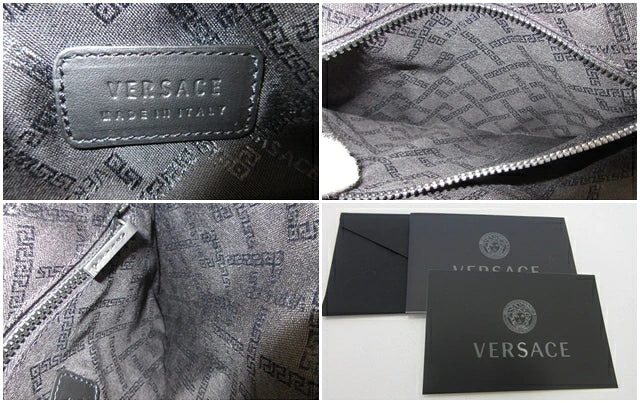 ヴェルサーチ VERSACE メデューサ メンズ クラッチバッグ セカンドバッグ ブラック 黒 ナイロン ロゴ ハンドバッグ 手提げ 鞄 Medusa Palazzo メドゥーサ 【中古】【送料無料】 sh1777