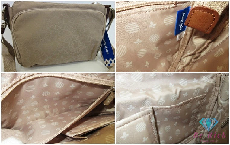 マリ クレール marie claire ショルダーバッグ ポシェット 59975 ブラウン 茶 ベージュ ナイロン レザー ロゴ 斜め掛け クロスボディ 肩掛け 鞄  【中古】【送料無料】 sh1780