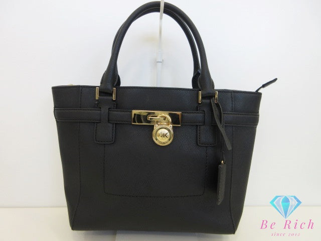 マイケルコース MICHAEL KORS ハンドバッグ トラベラー ミディアム ジップ トートバッグ 35F7GHXT2L 001 ブラック 黒 レザー MK ロゴ ショルダーバッグ 鞄  【中古】【送料無料】 sh1783