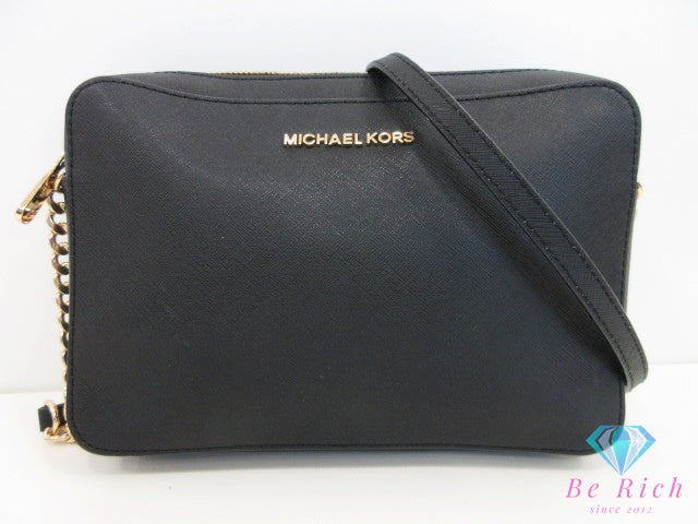 マイケルコース MICHAEL KORS ショルダーバッグ 35TBGTTC9L ブラック 黒 レザー ロゴ スクエア ポシェット クロスボディ 斜め掛け 鞄  【中古】【送料無料】 sh1784