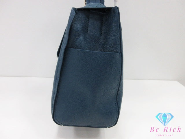フルラ FURLA ハンドバッグ カプリッチョ F6877 ダーク グリーン ネイビー 紺 レザー ロゴ ショルダーバッグ ワンショルダー バッグ 肩掛け 鞄   【中古】【送料無料】 sh1788