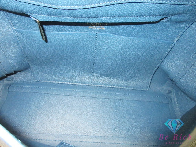 フルラ FURLA ハンドバッグ カプリッチョ F6877 ダーク グリーン ネイビー 紺 レザー ロゴ ショルダーバッグ ワンショルダー バッグ 肩掛け 鞄   【中古】【送料無料】 sh1788