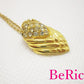 ニナリッチ NINA RICCI ラインストーン 付 デザイン ネックレス ペンダント ゴールド メッキ GP ジュエリー アクセサリー 【中古】【送料無料】 ba1955
