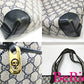 グッチ GUCCI トートバッグ 002.39.0054 GG プラス ネイビー 紺 PVC レザー オールド ロゴ 縦型 ショルダーバッグ 鞄 【中古】【送料無料】 bk6653