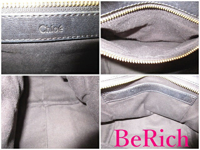 クロエ Chloe 2way ショルダーバッグ エテル 3S0646 7A733 黒 ブラック レザー ロゴ クロスボディ ハンドバッグ 鞄 ETHEL 【中古】【送料無料】 bk7449