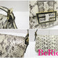 美品 フェンディ FENDI ショルダーバッグ 8BR180 マンマ バケット アイボリー 黒 ブラック パイソン エキゾチック レザー ロゴ ワンショルダー ハンドバッグ 鞄 【中古】【送料無料】 bk8000