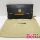 セリーヌ セカンドバッグ 黒 ブラック 茶 ブラウン レザー ロゴ クラッチバッグ CELINE 【中古】【送料無料】 bk8091