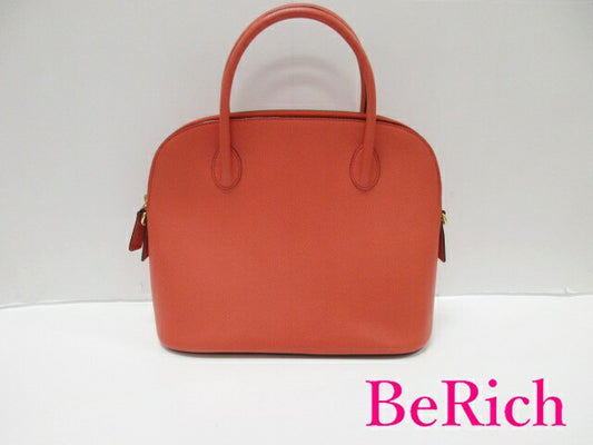 セリーヌ CELINE 2way ハンドバッグ ショルダーバッグ  ブ オレンジ レザー ロゴ 手提げ 鞄 【中古】【送料無料】 bk8094