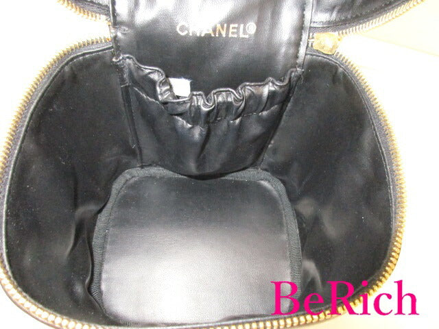 シャネル CHANEL バニティ バッグ A16019 ブラック 黒 ラムスキン レザー ココマーク CC ロゴ 縦型 ハンドバッグ アクセサリー 化粧 コスメ ポーチ 鞄 【中古】【送料無料】 bk8098