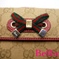 グッチ GUCCI Wホック 長財布 167464 プリンシー GG リボン ベージュ レッド 赤 キャンバス レザー ロゴ 二つ折り財布 ロング ウォレット  【中古】【送料無料】bs3029