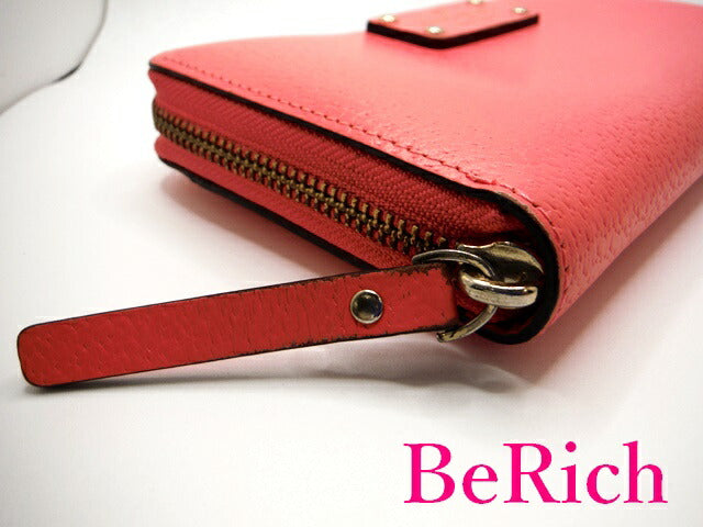ケイトスペード kate spade 財布 ラウンドファスナー 長財布 WLRU1153 ピンク レザー ロング ウォレット 【中古】【送料無料】 bs3047