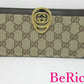 グッチ GUCCI 二つ折り 財布 224225 GG キャンバス ベージュ ブラウン 茶 レザー ロゴ コンパクト ウォレット  【中古】【送料無料】bs3048