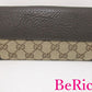 グッチ GUCCI 二つ折り 財布 224225 GG キャンバス ベージュ ブラウン 茶 レザー ロゴ コンパクト ウォレット  【中古】【送料無料】bs3048