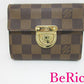 ルイ ヴィトン LOUIS VUITTON ダミエ エベヌ ポルト フォイユ コアラ N60005 PVC 茶 ブラウン 三つ折り財布 ミディアム ウォレット 【中古】【送料無料】 bs3058