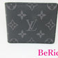 美品 ルイヴィトン LOUIS VUITTON ポルトフォイユ スレンダー 二つ折り 財布 モノグラム エクリプス M62294 グレー コンパクト ウォレット 小銭入れなし メンズ レディース 【中古】【送料無料】 bs3295