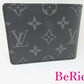 美品 ルイヴィトン LOUIS VUITTON ポルトフォイユ スレンダー 二つ折り 財布 モノグラム エクリプス M62294 グレー コンパクト ウォレット 小銭入れなし メンズ レディース 【中古】【送料無料】 bs3295