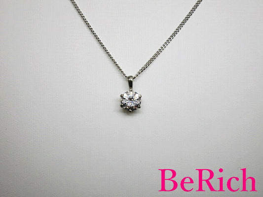 SV 925 シルバー キュービック ジルコニア 付 一粒 デザイン プチ ネックレス ペンダント SILVER CZ ジュエリー アクセサリー  【中古】【送料無料】dgs2108