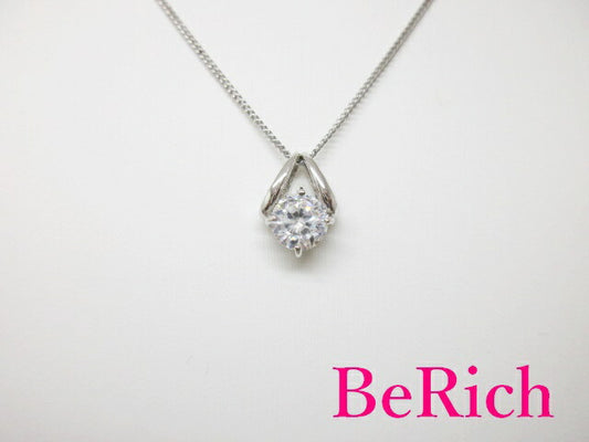 シルバー キュービック ジルコニア 付 一粒 デザイン プチ ネックレス ペンダント SILVER CZ ジュエリー アクセサリー  【中古】【送料無料】dgs2641