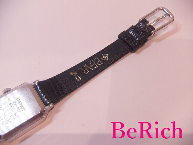 セイコー SEIKO レディース 腕時計 1421-582A アイボリー 文字盤 SS レザー 黒 ブラック アナログ QZ ウォッチ 【中古】【送料無料】 ht2022