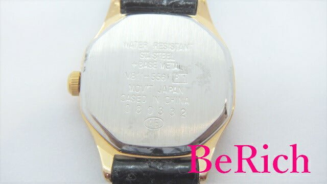 セイコー SEIKO アルバ ALBA レディース 腕時計 V811-5561 アイボリー 文字盤 SS レザー 黒 ブラック クォーツ QZ ウォッチ 【中古】【送料無料】 ht3817