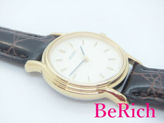 セイコー SEIKO レディース 腕時計 1N01-0BX0 アイボリー 文字盤 SS レザー 茶 ブラウン クォーツ QZ アナログ【中古】【送料無料】ht4032