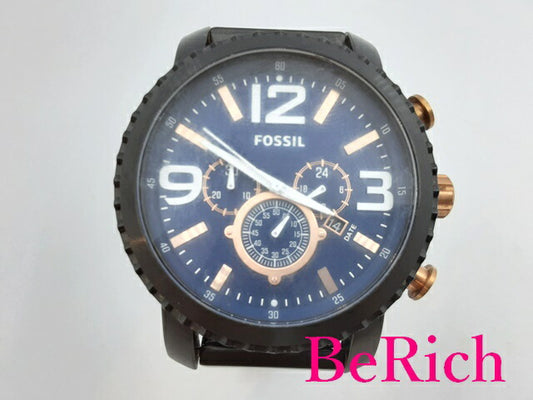 フォッシル FOSSIL ネイト クロノグラフ メンズ 腕時計 BQ2011 紺 ネイビー 文字盤 SS ブレス ロゴ アナログ クォーツ QZ ウォッチ Nate 【中古】【送料無料】 ht4437