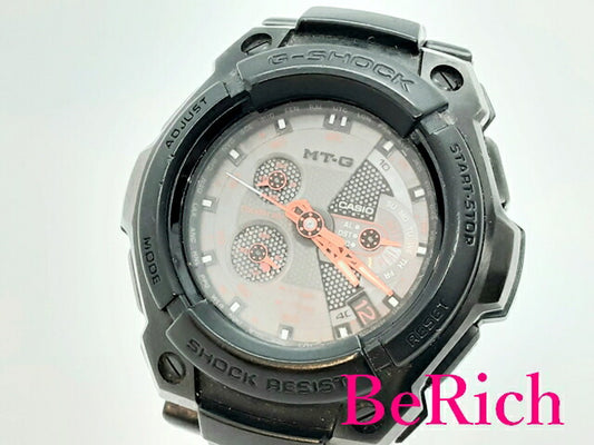 カシオ CASIO G-SHOCK ジーショック メンズ 腕時計 MTG-1100B 黒 ブラック 文字盤 SS 樹脂 クロノグラフ デイト ソーラー クォーツ QZ 【中古】【送料無料】ht4546