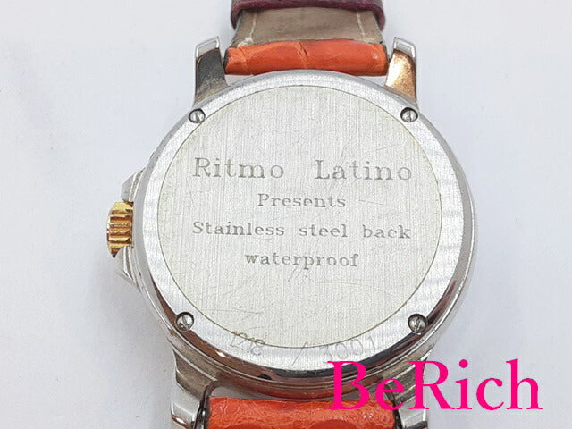 リトモラティーノ Ritmo Latino 腕時計 アイボリー 文字盤 SS レザー ブレス アナログ クォーツ QZ ウォッチ 【中古】【送料無料】 ht4707
