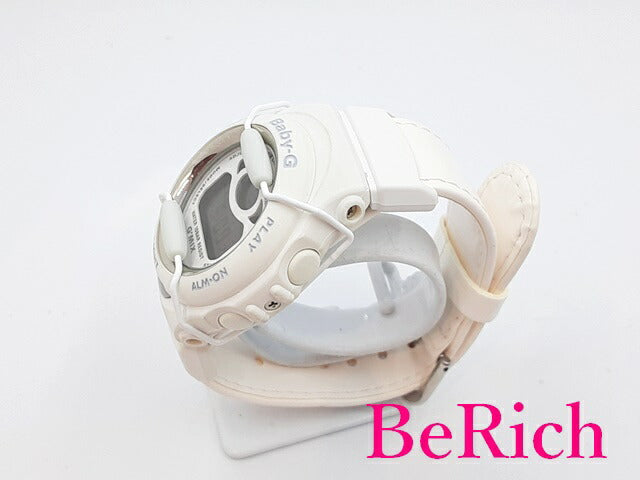 カシオ CASIO G-SHOCK Baby-G 腕時計 BGM-100 白 ホワイト 文字盤 SS 樹脂 レザー ブレス ロゴ デジタル クォーツ QZ ウォッチ ベイビージー 【中古】【送料無料】ht4719