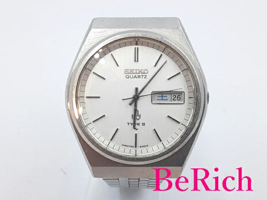 セイコー SEIKO メンズ 腕時計 デイデイト 7123-8010 白 ホワイト 文字盤 SS シルバー ブレス クォーツ QZ ウォッチ 時計 【中古】【送料無料】 ht4733