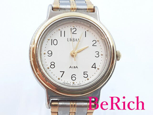 セイコー SEIKO アルバ ALBA レディース 腕時計 V701-1L30 アイボリー 文字盤 SS ブレス クォーツ QZ ウォッチ 【中古】【送料無料】 ht4766