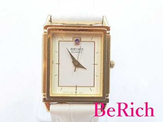 セイコー SEIKO レディース 腕時計 7321-5660 白 ホワイト 文字盤 SS レザー ブレス アナログ QZ ウォッチ  【中古】【送料無料】 ht4818