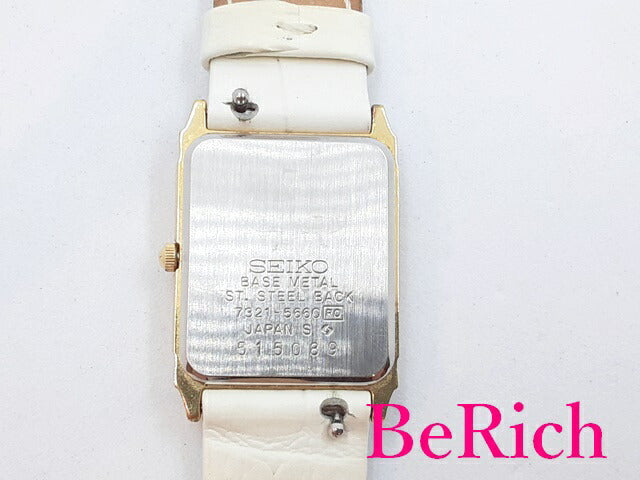 セイコー SEIKO レディース 腕時計 7321-5660 白 ホワイト 文字盤 SS レザー ブレス アナログ QZ ウォッチ  【中古】【送料無料】 ht4818