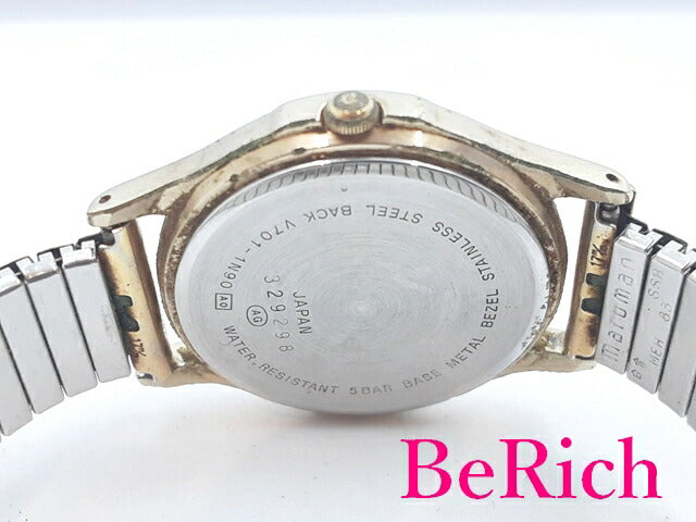セイコー SEIKO アルバ サクセス メンズ 腕時計 V701-6A50 白 ホワイト 文字盤 SS ブレス クォーツ QZ ウォッチ  【中古】【送料無料】 ht4823