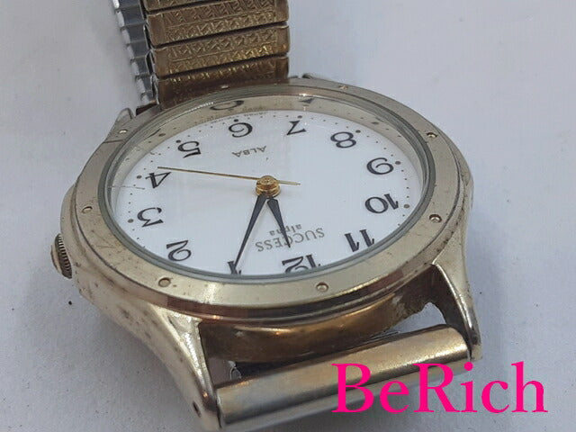 セイコー SEIKO アルバ サクセス メンズ 腕時計 V701-6A50 白 ホワイト 文字盤 SS ブレス クォーツ QZ ウォッチ  【中古】【送料無料】 ht4823