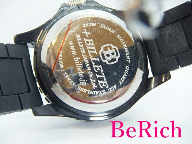 ビレット +BILLETE メンズ 腕時計 BL0013-NG 黒 ブラック 文字盤 SS ウレタン アナログ クォーツ QZ ウォッチ 【中古】【送料無料】 ht3177