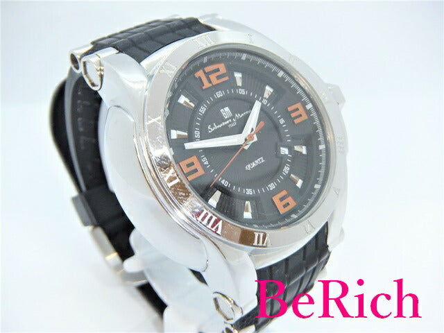 サルバトーレ マーラ Salvatore Marra メンズ 腕時計 SM14109 黒 ブラック 文字盤 SS ラバー クォーツ QZ ウォッチ 【中古】【送料無料】 ht3253