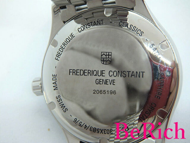 美品 フレデリック コンスタント FREDERIQUE CONSTANT クラシック インデックス FC-303BN5B6B 自動巻き メンズ 腕時計 デイト 黒 ブラック 文字盤 SS ブレス オートマ AT アナログ ウォッチ 【中古】【送料無料】 sb637